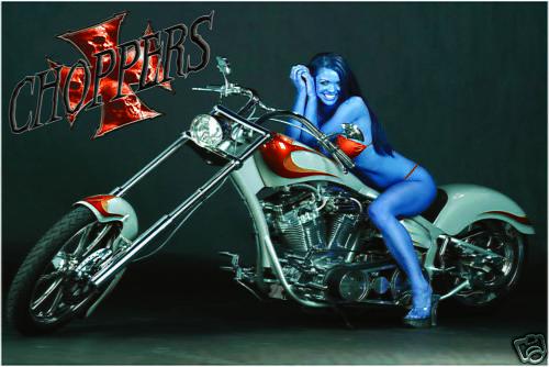 Chopper banner ironhorse big dog girl motorcycle sign flag
