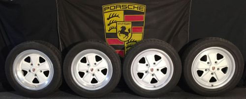 (4) 16&#034; porsche factory/oem white fuchs  wheels/rims/tires 911 993 944  964