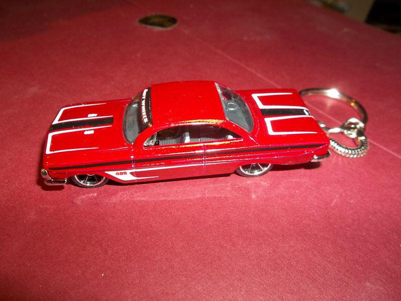 61 chevy impala key chain - metalflake dark red