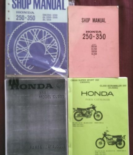 68-71 vintage honda cb cl sl 350 shop manuals parts catalog dealer setup guide