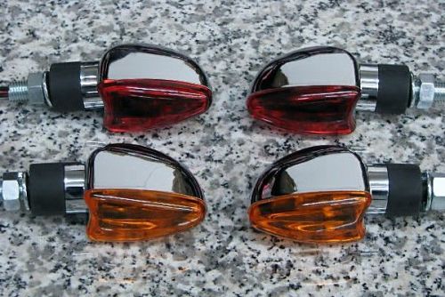 Set of four chrome arrow motorcycle turn signals