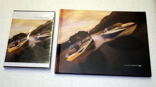 Nos malibu boats 2008 hardback sales catalog brochure book and wrapped dvd combo