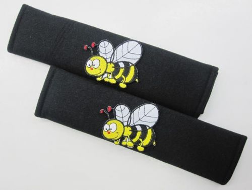 1 pair x car comfortable seat belt shoulder pads cover / busy buzz bumble bee bk