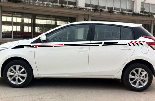 Car decal vinyl graphics side sticker body decals stripe for yaris l #cb117