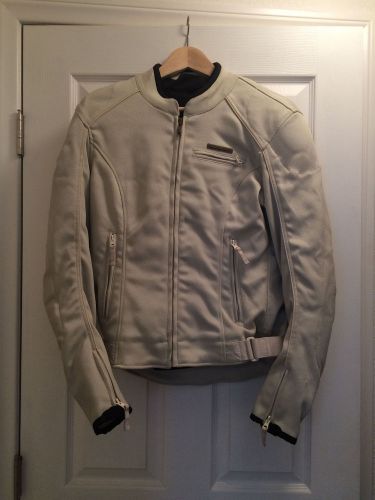 Field sheer womans motorcycle jacket. size l. ivory