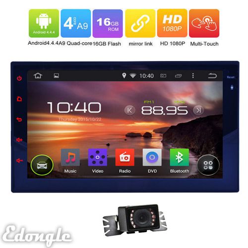 Quad core 7" android 4.4 double din car radio stereo gps usb player wifi +camera