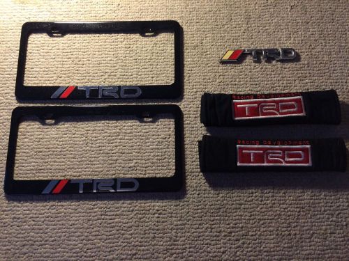Trd toyota racing used seat belt pad license cover badge lot car truck suv