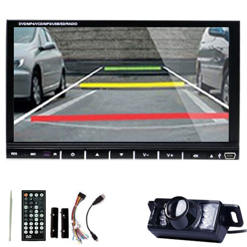 Double 2 din touch screen car stereo in-dash dvd player radio bluetooth+camera