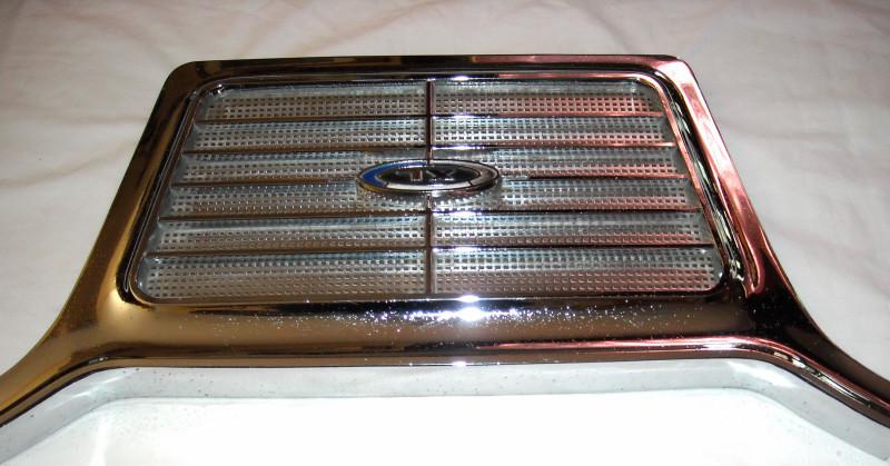 1964 ford  galaxy  500 xl rear seat speaker chrome screen w/ xl emblem
