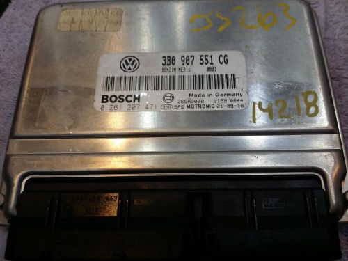 Volkswagen passat engine brain box electronic control module; 6 cyl, id 3b0907