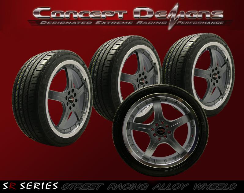 18" evoke f8 wheel rim tire package 4 lug pattern gunmetal fnish new