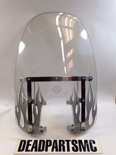 Harley detachable sportster fxd fxr 39mm flamed windshield