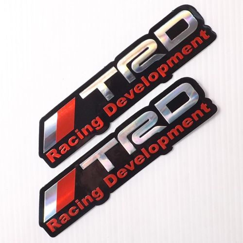 2p. red trd racing development decals sticker die-cut foil emboss motor sports