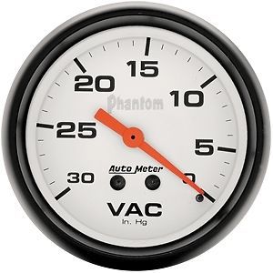 Auto meter 5884 phantom series gauge  2-5/8&#034; vacuum (30&#034; hg)  mechanical