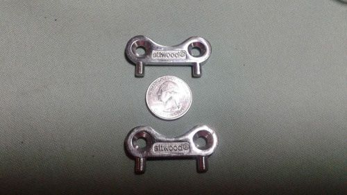 2 attwood boat deck key stainless steel deck plate 1-3/16" center-to-center lugs
