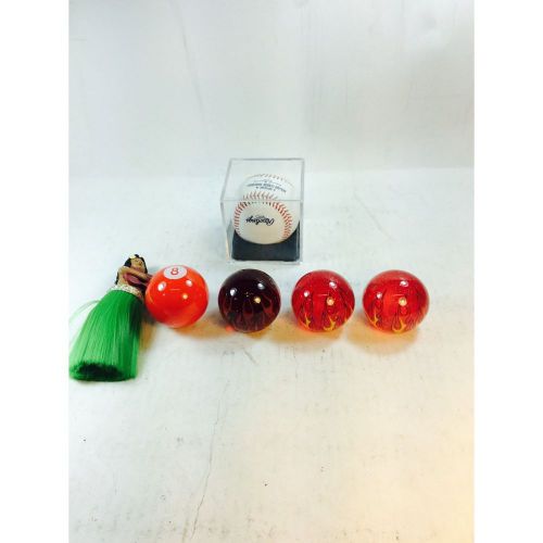 6 custom shift knobs red flake, hula girl, mlb baseball, flames no reserve!