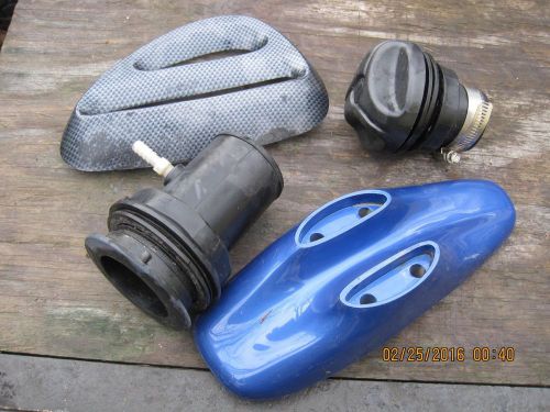 Seadoo bombardier parts lot, gas cap assembly, mirror mount. hood grille