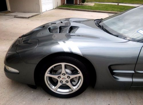 Chevrolet corvette c4 silver carbon fiber vinyl fender racing stripes both sides