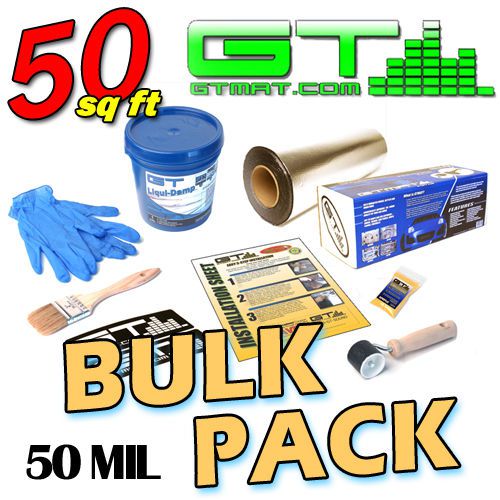 New 50 sq ft gtmat 50 mil sound deadener kit + 1 gallon liquid sound deadener