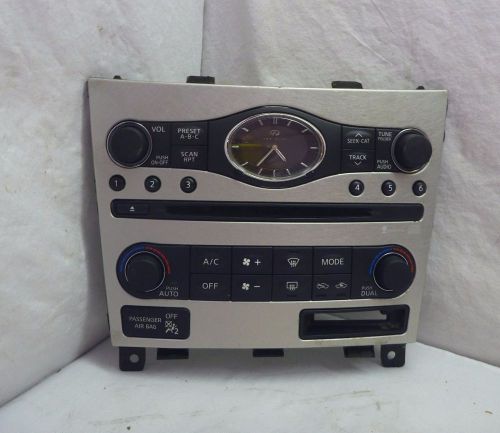 08 infiniti g37  radio cd mp3 climate control &amp; clock panel 25810-jk600 j16188