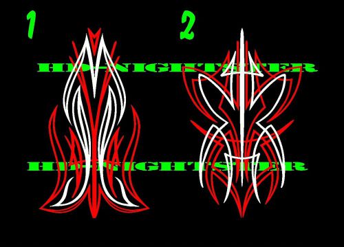 Pinstripe pinstriping custom chopper tank fender vinyl decal set of 2