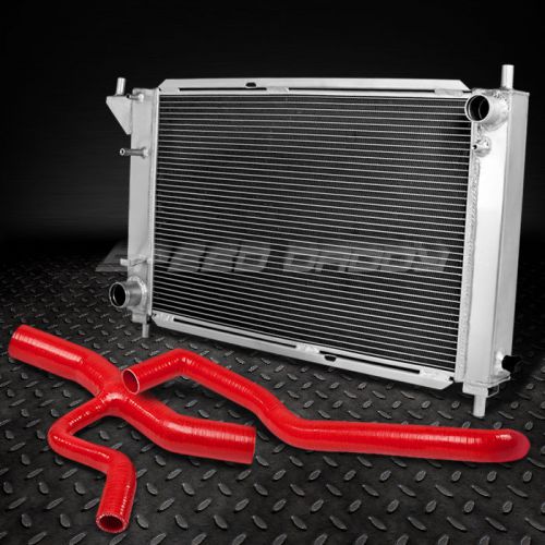 3-row/core aluminum racing radiator+3-ply blue silicone hose 96 ford mustang mt