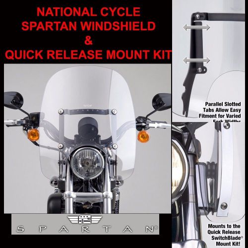 Harley xl1200c/xl883 sportster custom 96-14 nc spartan shield n21202 &amp; mount