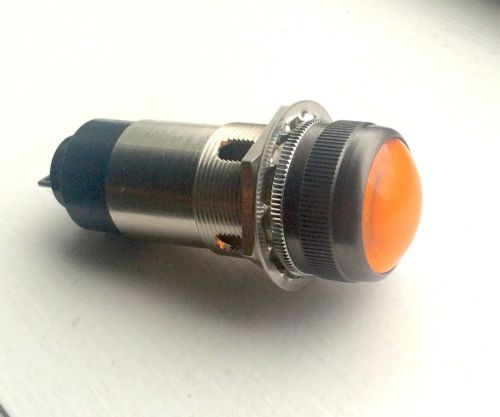 Vintage amber curved lens dash gauge panel light hot rod dialco nos 1&#034; military