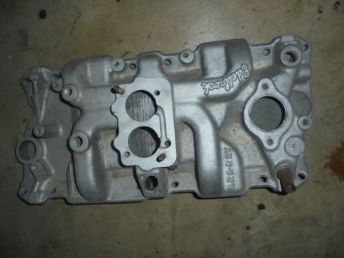 Vintage edelbrock sp2p aluminum 2 barrel intake manifold. look