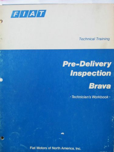 Fiat brava 1980 factory &#034;pre-delivery inspection&#034; technicians workbook