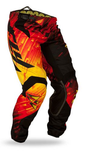 Fly racing kinetic glitch 2015 youth mx/offroad pants red/black/yellow