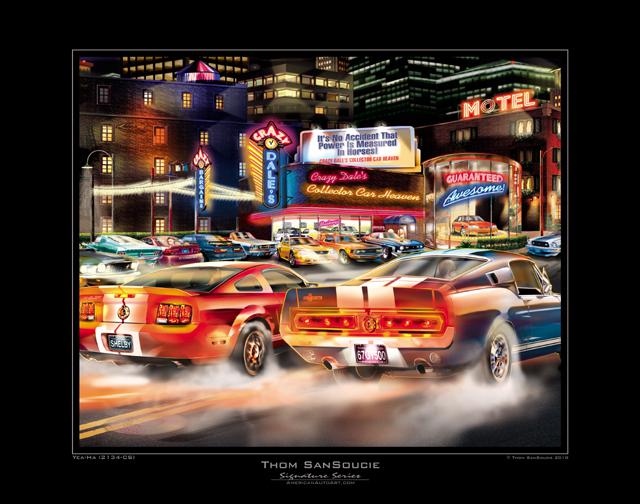 Ford  mustang  geclee color  car art print 2134-cs   ** free usa shipping **