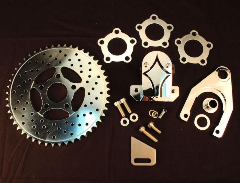 V-twin 49 tooth chrome brake caliper sprocket sprotor harley chopper bobber