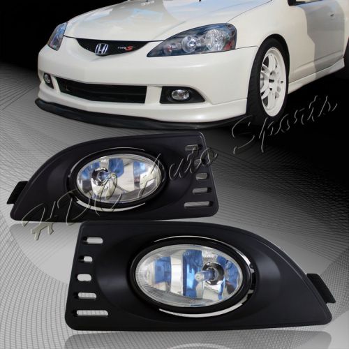 For 2005-2007 acura rsx chrome housing clear lens front fog driving lights lamps