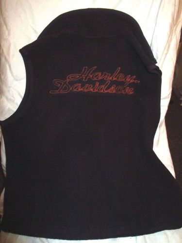 Harley davidson motorcyle fleece vest mens medium- black