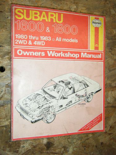 1980-1983 subaru 1600 1800 haynes repair manual workshop service 2wd 4wd 81 82
