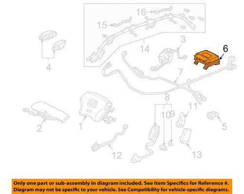 Honda oem accord supplemental restraint system-diagnostic module 77960sdac31