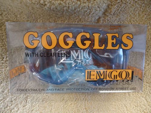 Emco goggles blue with clear lens adult new!!