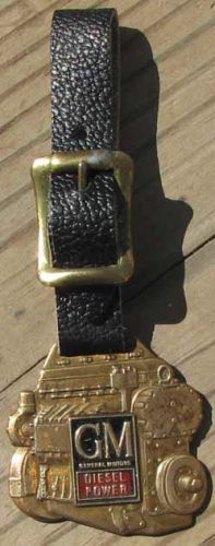 Rare early bronze gm diesel watch fob buick, cadillac, chevy, olds, pont #863