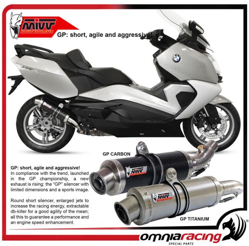 Mivv gp carbon - bmw c 650 gt 2012 12> slip on exhaust steel muffler silencer e9