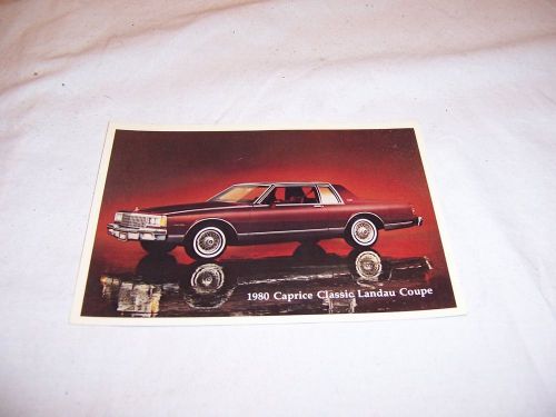 1980 chevy caprice dealer promo post cards nos