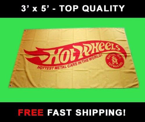 Hot wheels racing flag - new 3&#039; x 5&#039; banner - metal cars toy hotwheels free ship