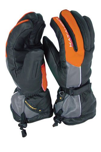 Katahdin gear track leather glove long black/orange xx-large
