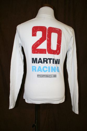 Womens martini racing porsche white v neck long sleeve shirt vehicles medium m