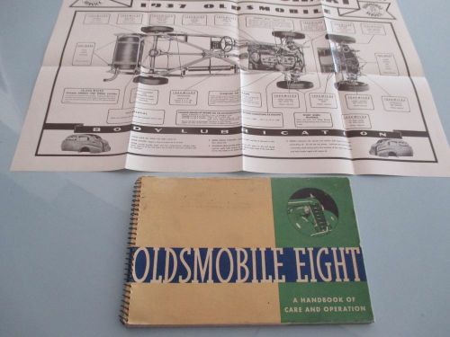 1937 oldsmobile 8 owner&#039;s manual &amp; lubrication chart, 74 pages