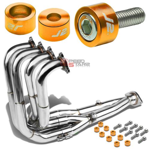 J2 for integra dc2 b18 exhaust manifold tri-y header+gold washer cup bolts