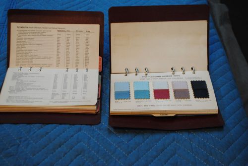 1964 plymouth salesman data &amp; color/trim books original mopar