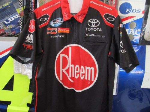 Nascar race used crew shirt oakley nationwide rheem large