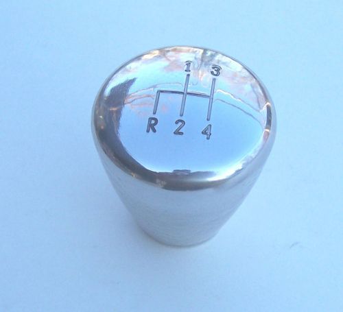 Shift knob new 4 speed reverse left down solid polished aluminum