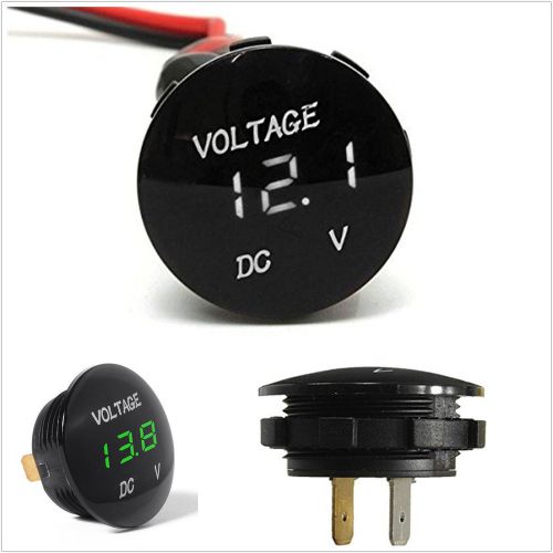Mini waterproof autos motorcycle 6-30v green led digital display voltmeter meter